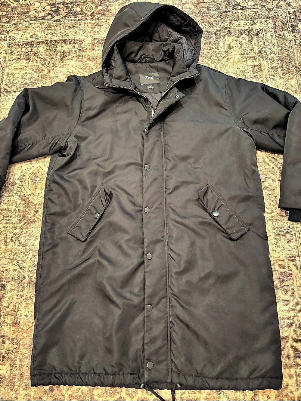 Tna Black Hooded Puffer Jacket Size Small Like New
